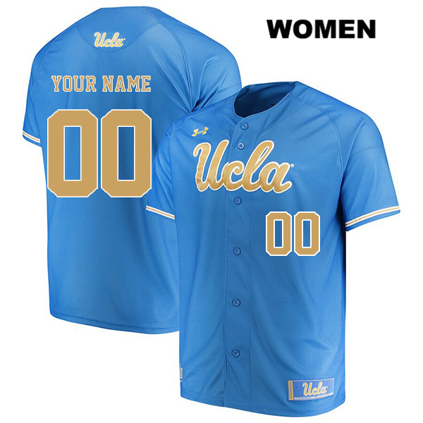 Customize Stitched customize UCLA Bruins Under Armour Authentic Womens Blue College Baseball Jersey